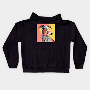 Greyhound in 70's Kids Hoodie